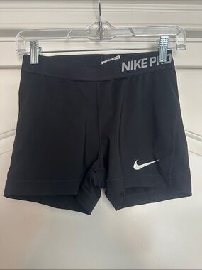Nike Black Women's Performance Bike Shorts with Silver Swoosh